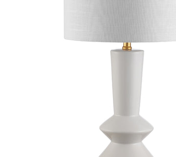Ziggy 27" Ceramic/Iron Contemporary Glam LED Table Lamp - JONATHAN Y